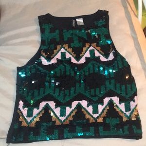 Sequined crop top